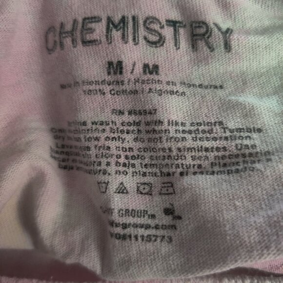 Upcycled Womens Crop Top Have A Good Day Smiley Face Tie Dye Pink White sz M - Picture 5 of 6